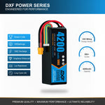 DXF 6S 22.2V 4200mAh 100C Graphene Soft Case LiPo Battery with XT60 Plug for 1/8 1/10 RC Cars, Trucks, Buggies & Drones (Multi-Pack Options)