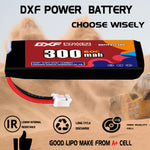 DXF LiPo Battery 1S HV 3.8V 300mAh 60C with PH2.0 / JST / XT30 / SM / XT60 / EC5 / XT90 for FPV Drone Whoop Micro Racing