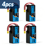DXF SEMI-SOLID 12S 44.4V 33000mAh 5C Soft Case LiPo Battery with 8AWG Wire for Toy Cars, Boats, UAVs & Drones (1-6 Pack)