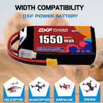 DXF LiPo Battery 3S HV 11.4V 1550mAh 60C with PH2.0 / JST / XT30 / SM / XT60 / EC5 / XT90 for FPV Drone Whoop Micro Racing