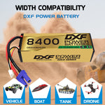 DXF LiPo Battery 3S 11.1V 8400mAh 140C Graphene Hardcase Gold with EC5 / T / TRX / XT60 / XT90 / XT150 / Q8s Plug for RC 1/8 1/10 Buggy Truck Car Off-Road Drone