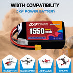 DXF 3S 11.1V 1550mAh 100C LiPo Battery for FPV Micro Drones (PH2.0 / JST / XT30 / SM / XT60 / EC5 / XT90 Options)