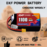 DXF LiPo Battery 3S HV 11.4V 1100mAh 60C with PH2.0 / JST / XT30 / SM / XT60 / EC5 / XT90 for FPV Drone Whoop Micro Racing