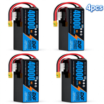 DXF SEMI-SOLID 12S 44.4V 46000mAh 10C Soft Case LiPo Battery with 8AWG Wire for Toy Cars, Boats, UAVs & Drones (1-6 Pack)