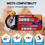 DXF 6S 22.2V 3000mAh 120C LiPo Battery for FPV Micro Drones (PH2.0 / JST / XT30 / SM / XT60 / EC5 / XT90 Options)