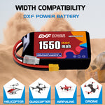 DXF 3S 11.1V 1550mAh 150C LiPo Battery for FPV Micro Drones (PH2.0 / JST / XT30 / SM / XT60 / EC5 / XT90 Options)