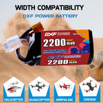 DXF LiPo Battery 4S 14.8V 2200mAh 110C with PH2.0 / JST / XT30 / SM / XT60 / EC5 / XT90 for FPV Drone Whoop Micro Racing