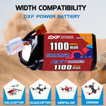 DXF 4S 14.8V 1100mAh 120C LiPo Battery for FPV Micro Drones (PH2.0 / JST / XT30 / SM / XT60 / EC5 / XT90 Options)