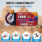 DXF LiPo Battery 6S HV 22.8V 1100mAh 60C with PH2.0 / JST / XT30 / SM / XT60 / EC5 / XT90 for FPV Drone Whoop Micro Racing