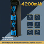 DXF LiPo Battery 12S 44.4V 4200mAh 100C Graphene Softcase Blue with EC5 / T / TRX / XT60 / XT90 / XT150 / Q8s Plug for RC 1/8 1/10 Buggy Truck Car Off-Road Drone