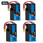 DXF 6S 23.1V 36000mAh 15C Soft Case LiPo Battery with 8AWG Wire for Toy Cars, Boats, UAVs & Drones (1-6 Pack)