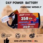 DXF LiPo Battery 4S 14.8V 350mAh 60C with PH2.0 / JST / XT30 / SM / XT60 / EC5 / XT90 for FPV Drone Whoop Micro Racing