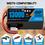 DXF 6S 22.2V 13000mAh 10C Soft Case LiPo Battery with 8AWG Wire for UAVs & Drones (1-6 Pack)