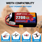DXF 3S 11.1V 2200mAh 100C LiPo Battery for FPV Micro Drones (PH2.0 / JST / XT30 / SM / XT60 / EC5 / XT90 Options)