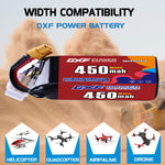 DXF LiPo Battery 6S 22.2V 450mAh 80C with PH2.0 / JST / XT30 / SM / XT60 / EC5 / XT90 for FPV Drone Whoop Micro Racing