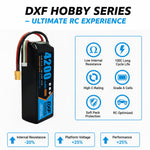 DXF 4S 14.8V 4200mAh 100C Graphene Soft Case LiPo Battery with XT60 Plug for Drones, Airplanes, Boats & RC Cars (2, 4, 6 Pack Available)