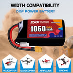 DXF 2S 7.4V 1050mAh 150C LiPo Battery for FPV Micro Drones (PH2.0 / JST / XT30 / SM / XT60 / EC5 / XT90 Options)
