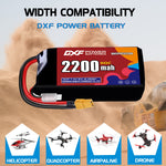 DXF LiPo Battery 2S 7.4V 2200mAh 110C with PH2.0 / JST / XT30 / SM / XT60 / EC5 / XT90 for FPV Drone Whoop Micro Racing