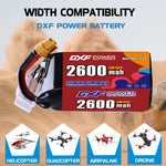 DXF 6S 22.2V 2600mAh 120C LiPo Battery for FPV Micro Drones (PH2.0 / JST / XT30 / SM / XT60 / EC5 / XT90 Options)
