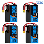 DXF SEMI-SOLID 14S 51.8V 30000mAh 5C Soft Case LiPo Battery with 8AWG Wire for Toy Cars, Boats, UAVs & Drones (1-6 Pack)
