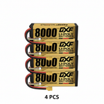 DXF 4S HV 15.2V 8000mAh 140C Graphene Hardcase LiPo Battery with XT90/EC5 & 10AWG Wire (1-6 Pack)