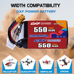 DXF LiPo Battery 6S 22.2V 550mAh 70C with PH2.0 / JST / XT30 / SM / XT60 / EC5 / XT90 for FPV Drone Whoop Micro Racing
