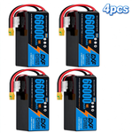 DXF SEMI-SOLID 12S 44.4V 66000mAh 10C Soft Case LiPo Battery with 8AWG Wire for Toy Cars, Boats, UAVs & Drones (1-6 Pack)