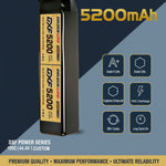 DXF Lipo Battery 12S 44.4V 5200mAh 100C GoldSeries Graphene Softcase with EC5 / T / TRX / XT60 / XT90 / XT150 / Q8s Plug for RC 1/8 1/10 Buggy Truck Car Off-Road Drone