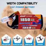 DXF 4S 14.8V 1850mAh 140C LiPo Battery for FPV Micro Drones (PH2.0 / JST / XT30 / SM / XT60 / EC5 / XT90 Options)