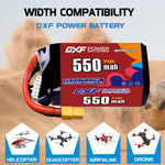 DXF LiPo Battery 5S 18.5V 550mAh 70C with PH2.0 / JST / XT30 / SM / XT60 / EC5 / XT90 for FPV Drone Whoop Micro Racing