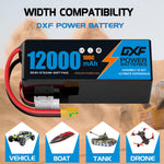 DXF 6S 22.8V 12000mAh 100C Soft Case LiPo Battery with 8AWG Wire for Toy Cars, Boats, UAVs & Drones (1-6 Pack)