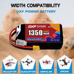 DXF 3S 11.1V 1350mAh 140C LiPo Battery for FPV Micro Drones (PH2.0 / JST / XT30 / SM / XT60 / EC5 / XT90 Options)