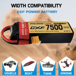 DXF Lipo Battery 3S HV 11.4V 7500mAh 150C GoldSeries Graphene Softcase with EC5 / T / TRX / XT60 / XT90 / XT150 / Q8s Plug for RC 1/8 1/10 Buggy Truck Car Off-Road Drone