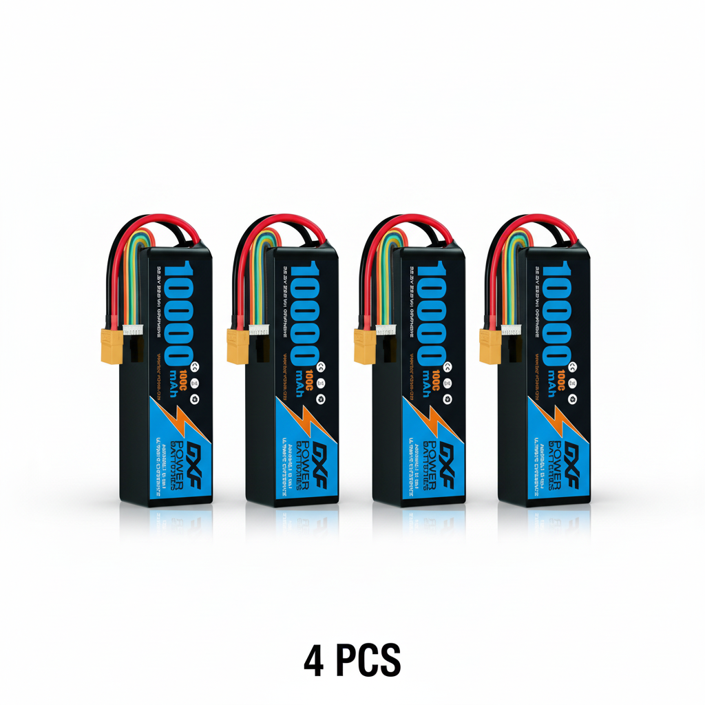 DXF 6S 22.2V 10000mAh 100C Graphene Blue Softcase LiPo Battery with XT90 for RC Cars Drones Helicopters Boats (1-6 Pack)