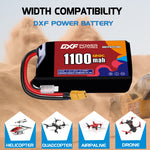 DXF 2S 7.4V 1100mAh 120C LiPo Battery for FPV Micro Drones (PH2.0 / JST / XT30 / SM / XT60 / EC5 / XT90 Options)