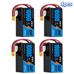DXF SEMI-SOLID 12S 44.4V 10000mAh 15C Soft Case LiPo Battery with 8AWG Wire for Toy Cars, Boats, UAVs & Drones (1-6 Pack)