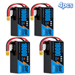 DXF 6S 23.1V 18000mAh 15C Soft Case LiPo Battery with 8AWG Wire for Toy Cars, Boats, UAVs & Drones (1-6 Pack)