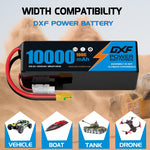 DXF 6S 22.8V 10000mAh 100C Soft Case LiHV Battery with 8AWG Wire for Toy Cars, Boats, UAVs & Drones (1-6 Pack)