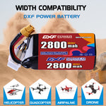 DXF LiPo Battery 6S 22.2V 2800mAh 110C with PH2.0 / JST / XT30 / SM / XT60 / EC5 / XT90 for FPV Drone Whoop Micro Racing