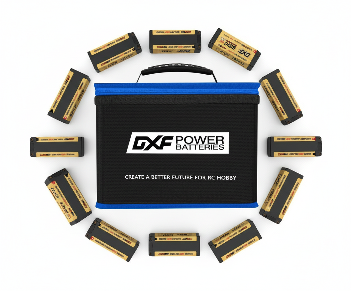 DXF LiPo Battery Fireproof Safety Bag - Charging & Storage Guard with Double Zipper (1-6 Pack Options Available)