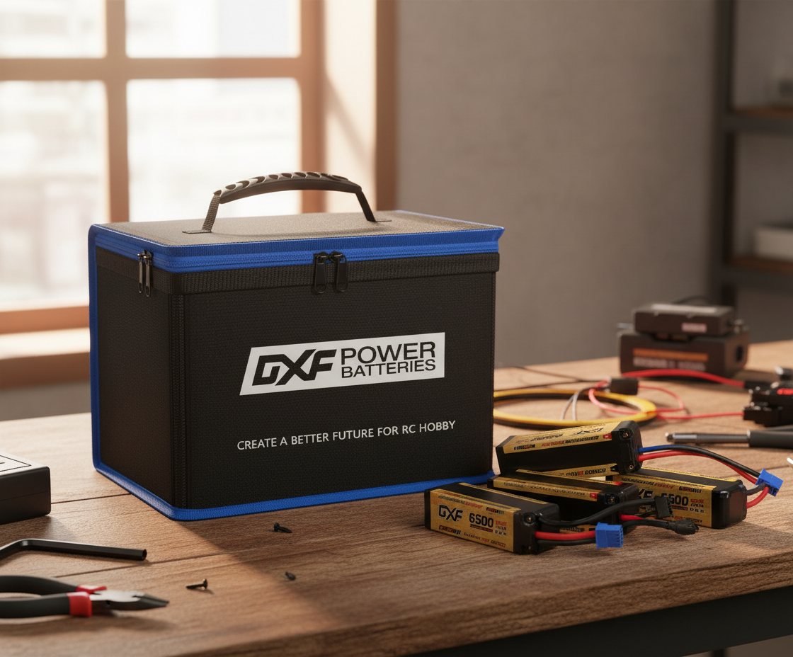 DXF LiPo Battery Fireproof Safety Bag - Charging & Storage Guard with Double Zipper (1-6 Pack Options Available)