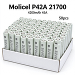 Molicel INR21700-P42A 4200mAh 45A Li-ion Battery for Power Tools, E-Bikes & DIY Battery Packs (1-100 PCS)