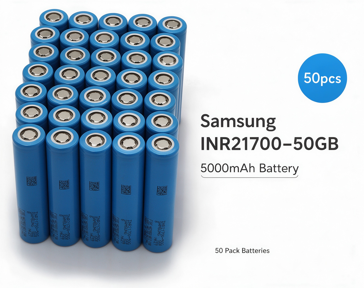 Samsung INR21700-50GB 5000mAh 15A Li-ion Battery for E-Bikes, Flashlights & DIY Battery Packs (1-100 PCS)