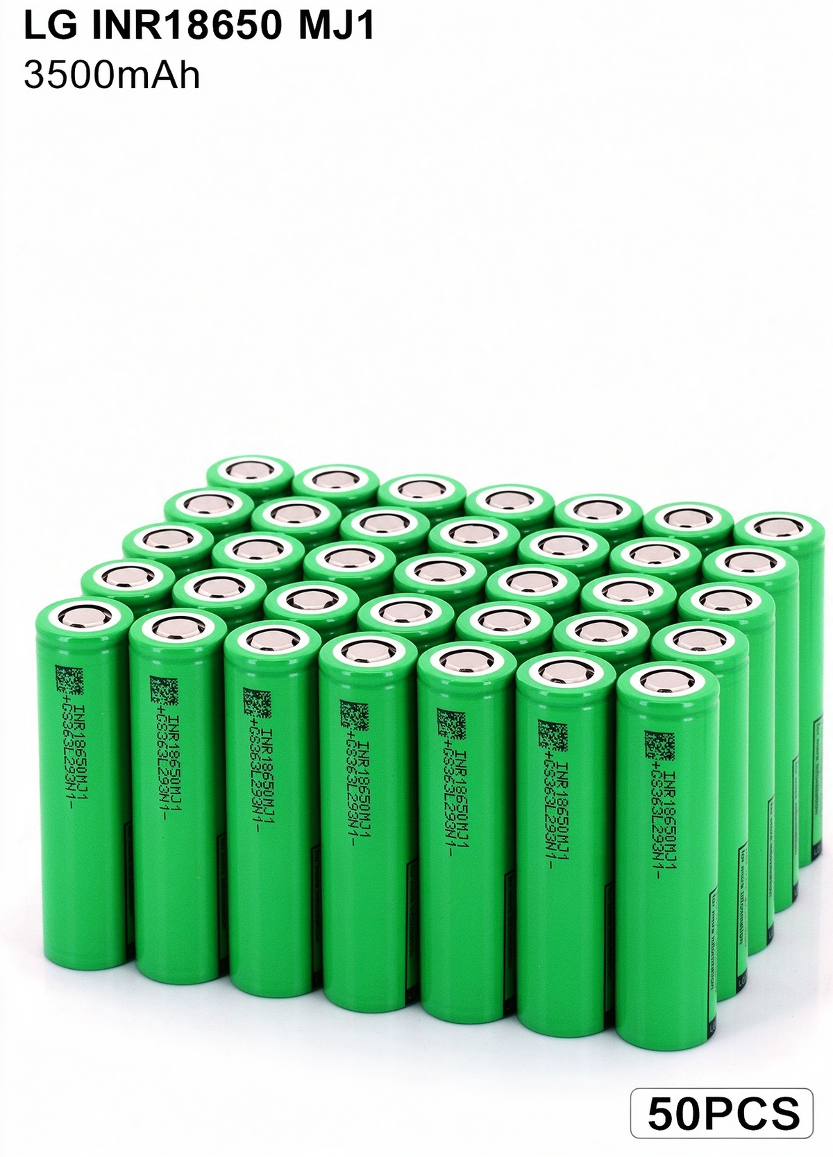 LG MJ1 INR18650-MJ1 3500mAh 10A Li-ion Battery for E-Bikes, Flashlights & DIY Battery Packs (1-100 PCS)