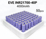 EVE INR21700-40P 4000mAh 40A Li-ion Battery for Power Tools, E-Bikes & DIY Battery Packs (1-100 PCS)