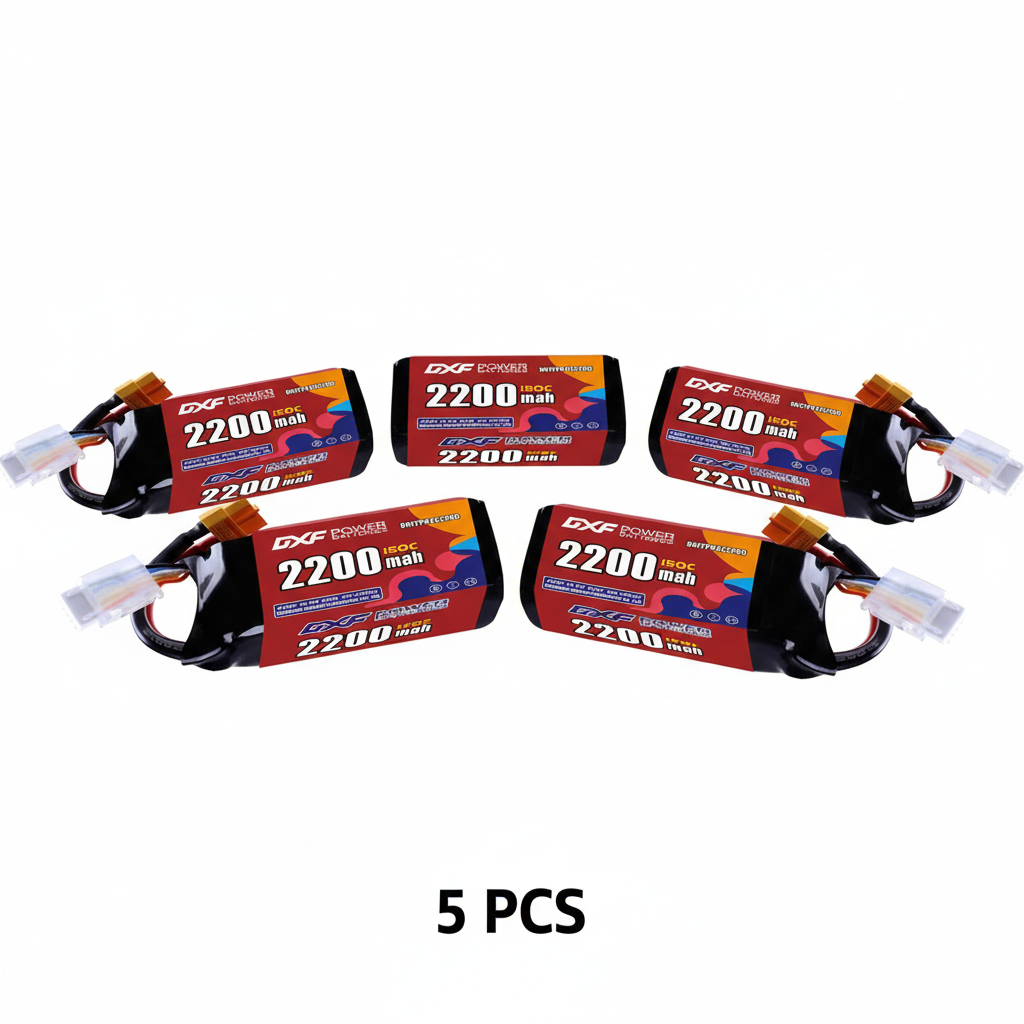 DXF 4S 14.8V 2200mAh 150C Softcase LiPo Battery with XT60 for RC Cars, Boats, Trucks (1-6 Pack Available)