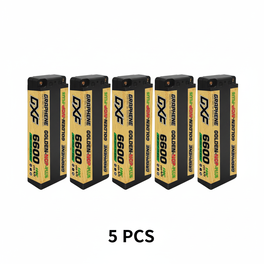 DXF GOLDEN-NGP PLUS 2S HV 7.6V 6600mAh 150C EFRA Hardcase LiPo Battery, 5mm Bullet to Deans T-Plug (1-6 Pack)
