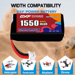 DXF LiPo Battery 4S HV 15.2V 1550mAh 60C with PH2.0 / JST / XT30 / SM / XT60 / EC5 / XT90 for FPV Drone Whoop Micro Racing