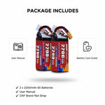 DXF 6S 22.2V 2200mAh 150C Graphene Softcase LiPo Battery with XT60 & 12AWG Wire (1-6 Pack)