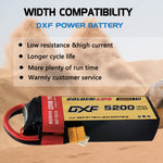 DXF Lipo Battery 3S 11.1V 5200mAh 150C Graphene Softcase with EC5 / T / TRX / XT60 / XT90 / XT150 / Q8s Plug for RC 1/8 1/10 Buggy Truck Car Off-Road Drone